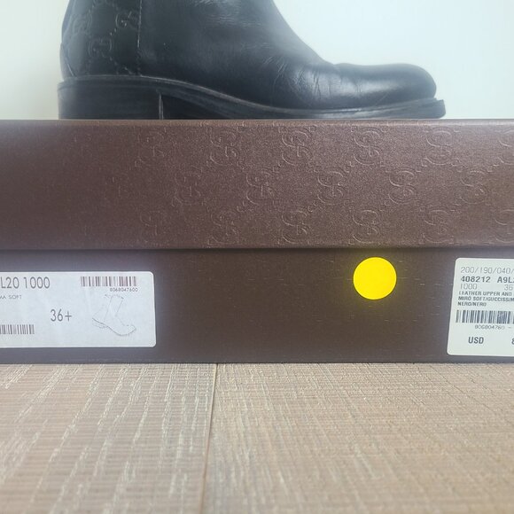 Gucci Embossed Black Leather Boots - Picture 6 of 6